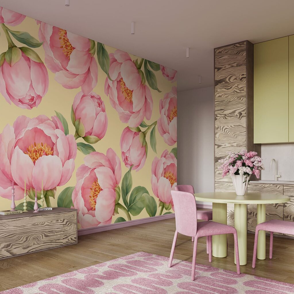 Roze bloemen volledig open — interieur 4