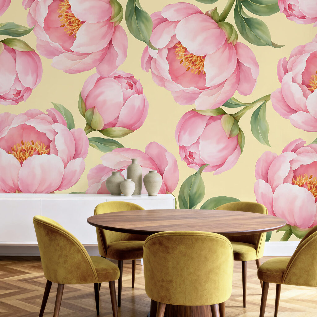 Roze bloemen volledig open — interieur 5