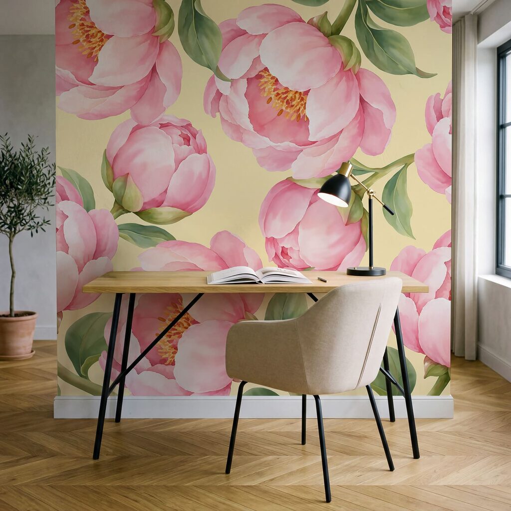 Roze bloemen volledig open — interieur 6