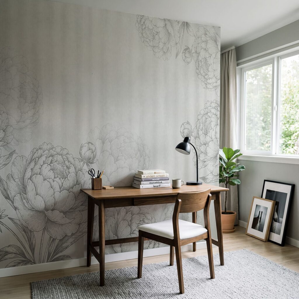 Verfijnde bloemmotieven in zachte tinten — interieur 5