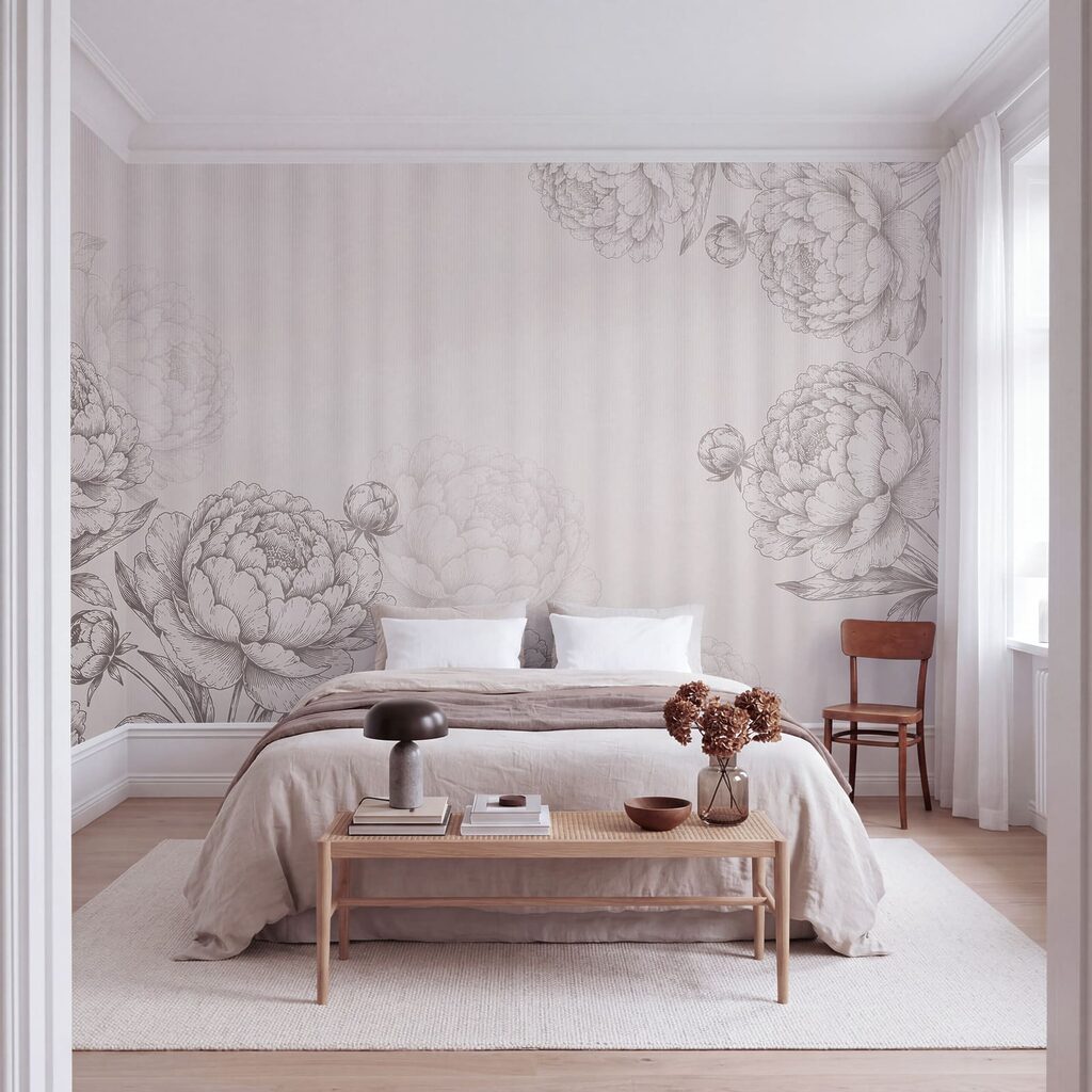 Verfijnde bloemen in zachte tinten — interieur 2