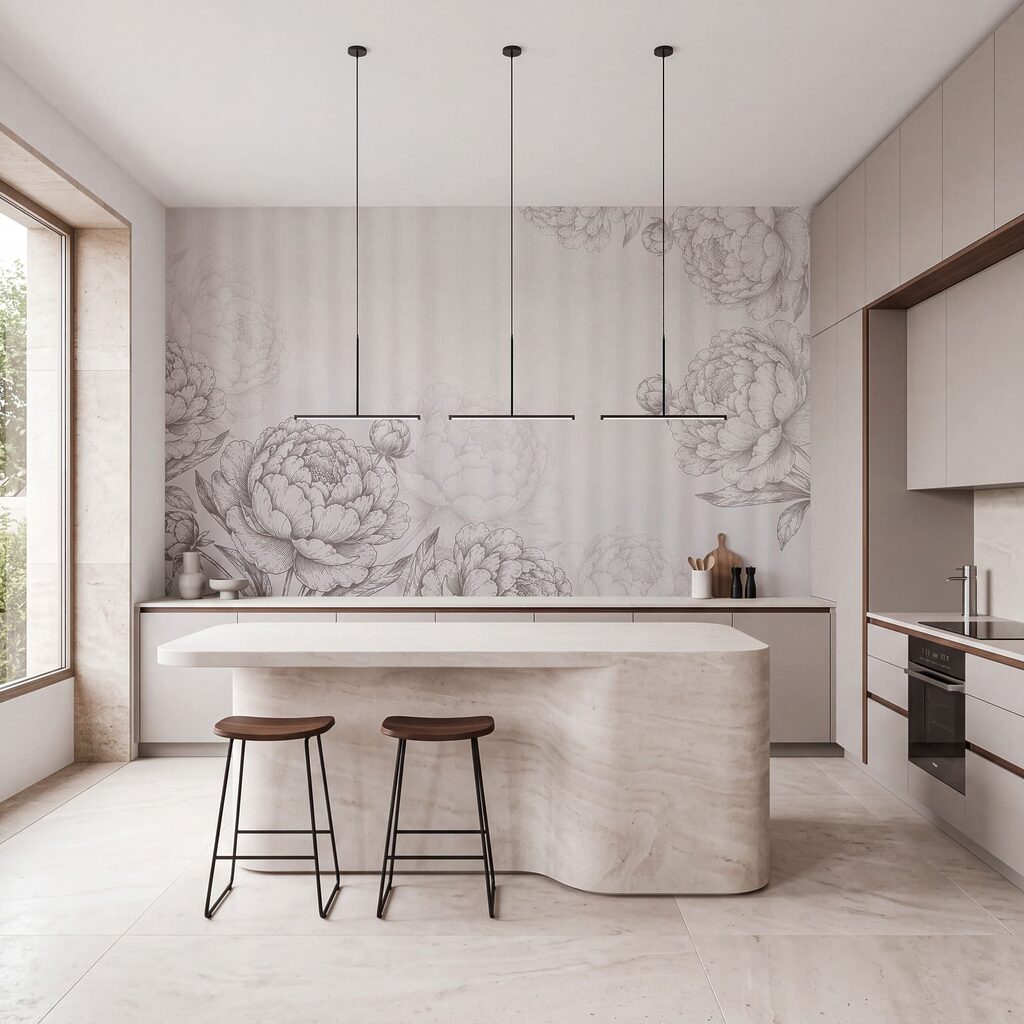 Verfijnde bloemen in zachte tinten — interieur 3