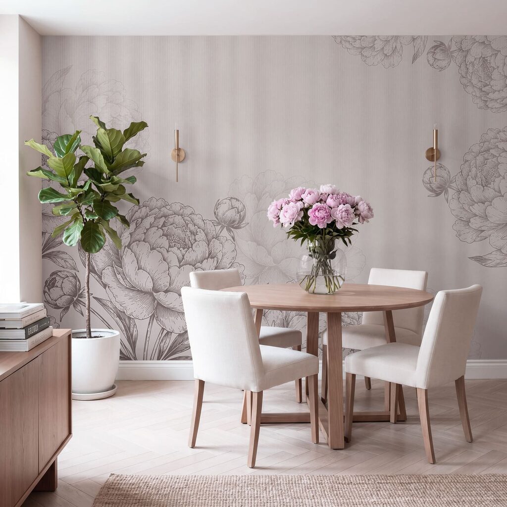 Verfijnde bloemen in zachte tinten — interieur 4