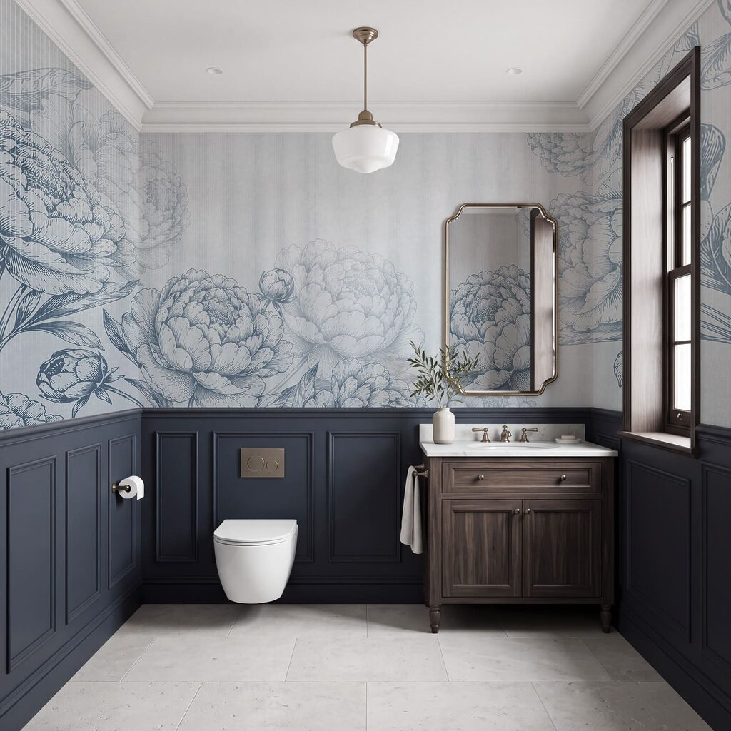 Speels bloemmotief op een zachte achtergrond — interieur 4