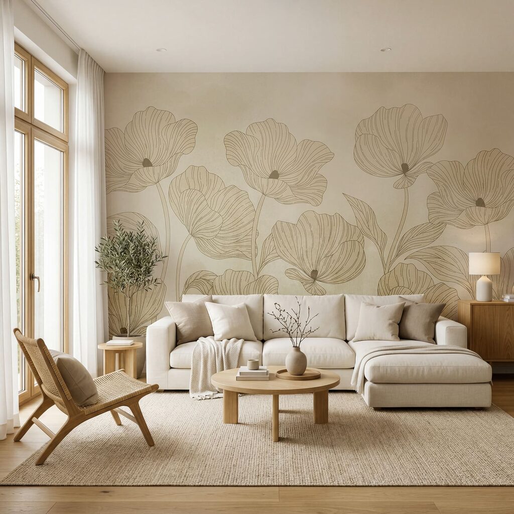 Verfijnde bloemen in zachte tinten — interieur 1