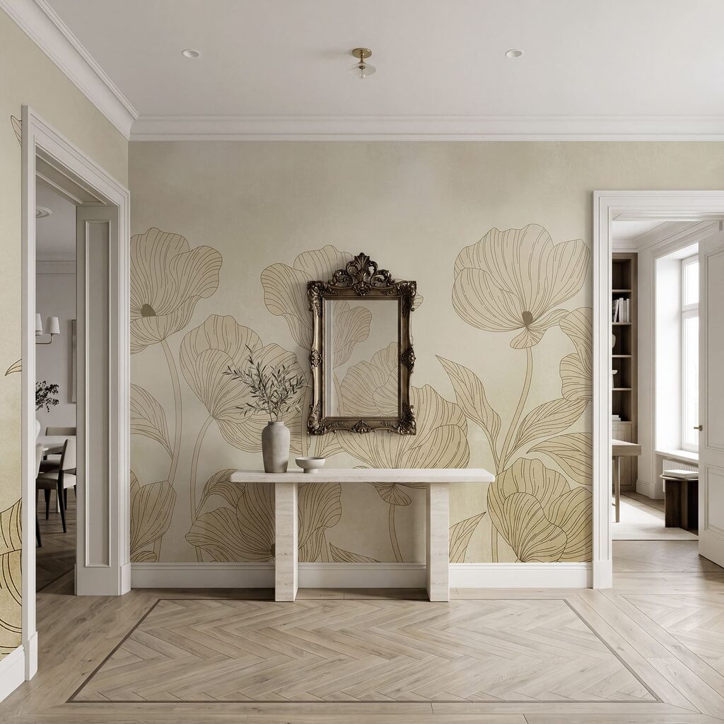 Verfijnde bloemen in zachte tinten — interieur 3