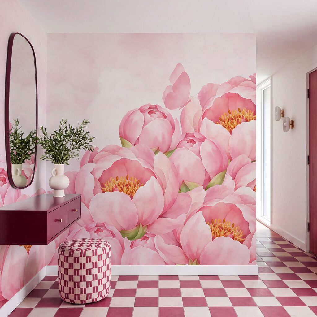 Vlinders boven volle bloemranden — interieur 3
