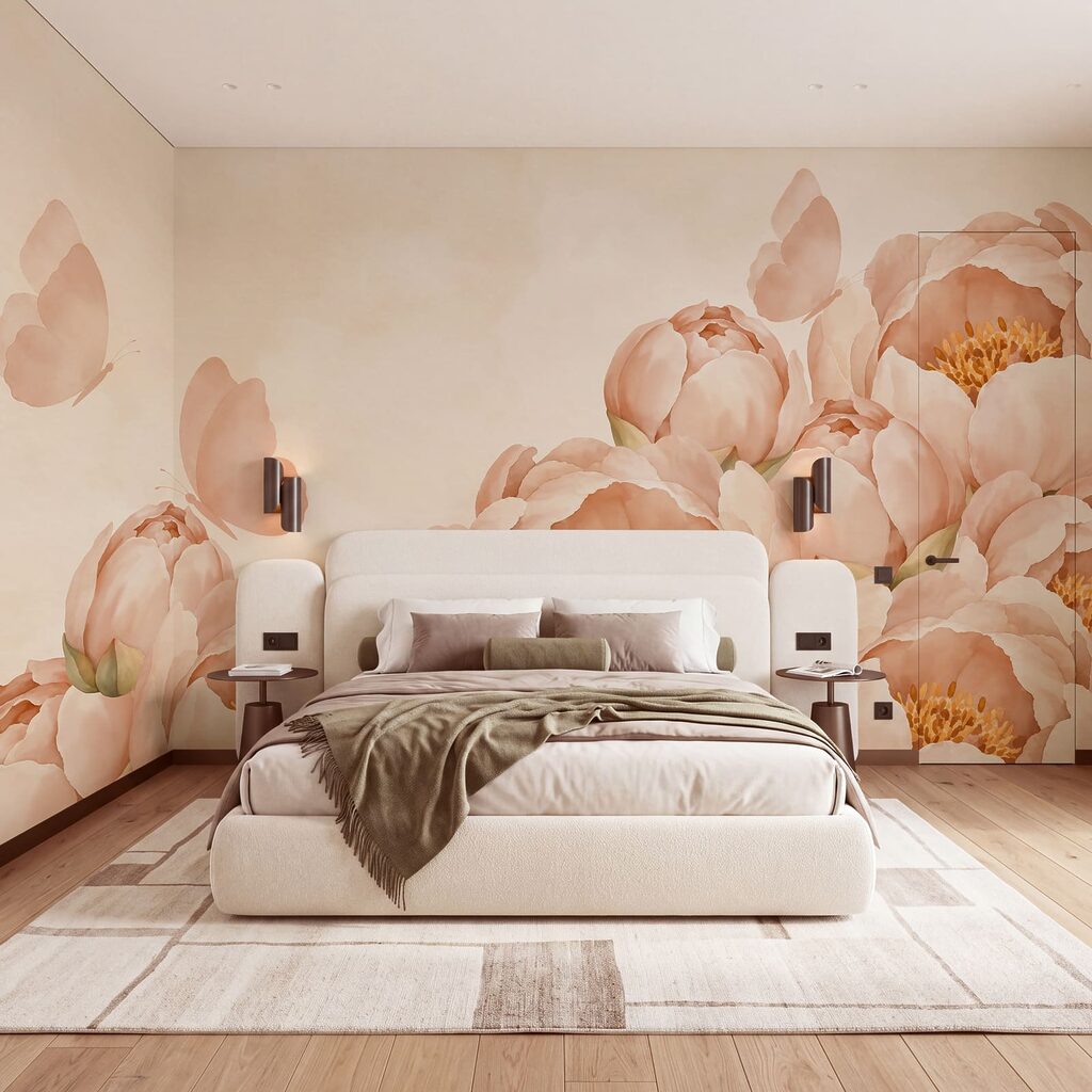 Vlinders boven volle bloemranden — interieur 2
