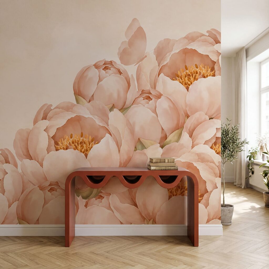Vlinders boven volle bloemranden — interieur 4