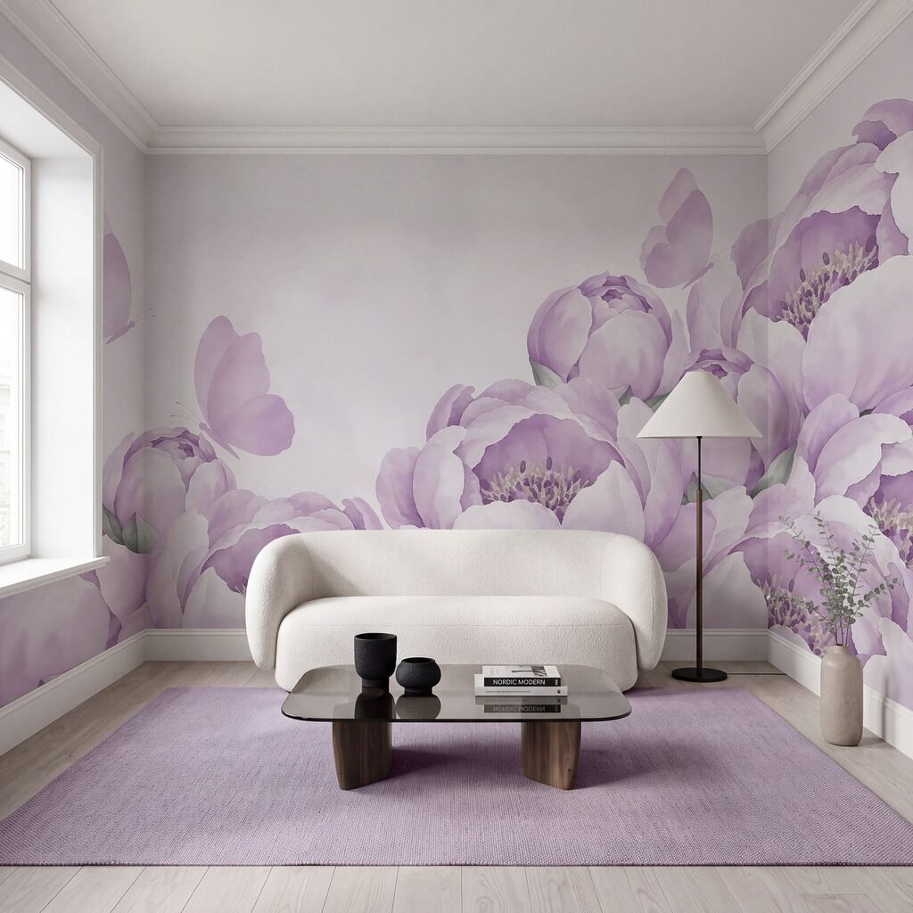 Vlinders boven volle bloemranden — interieur 3