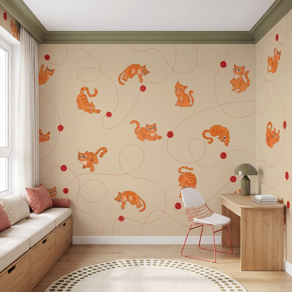 Katjes met rode wolbolletjes — interieur 2
