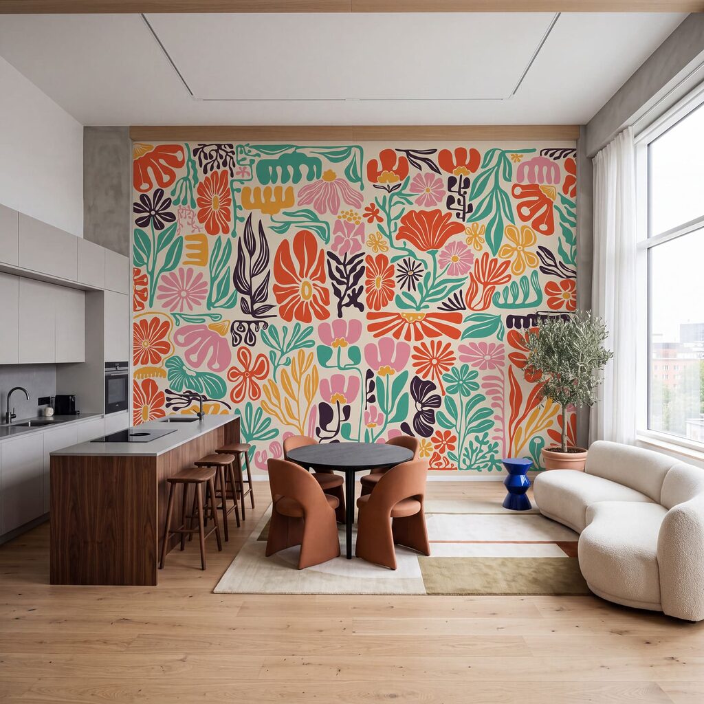 Tropische bloemen als knipsels — interieur 2