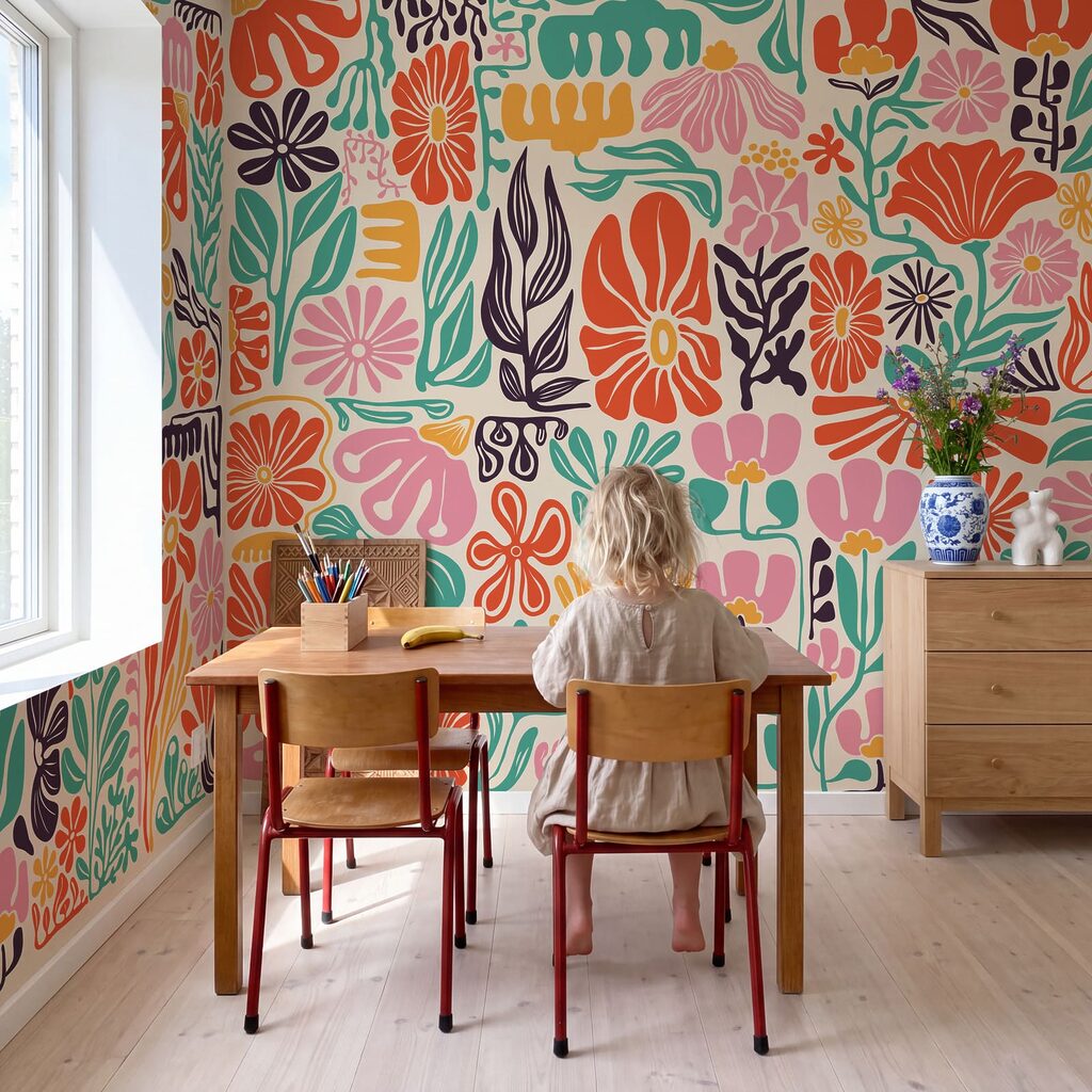 Tropische bloemen als knipsels — interieur 3