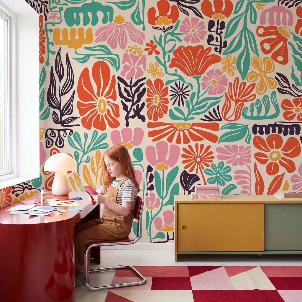 Tropische bloemen als knipsels — interieur 4