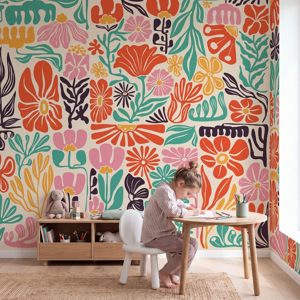 Tropische bloemen als knipsels — interieur 5