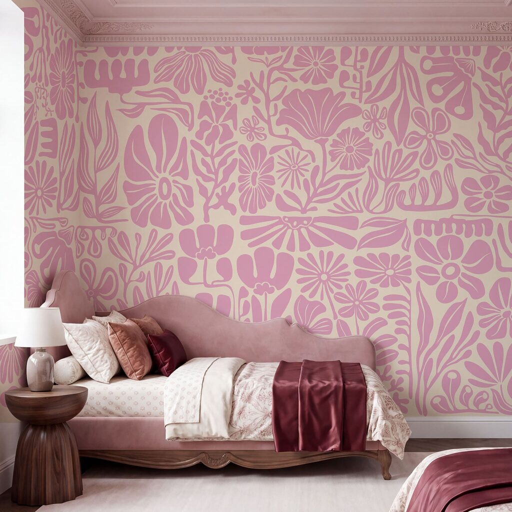 Tropische bloemen als knipsels — interieur 1
