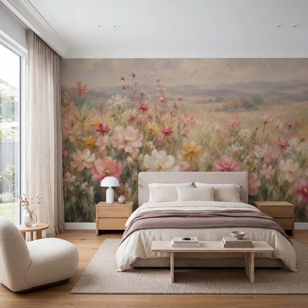 Veldbloemen in geschilderd avondlicht — interieur 2