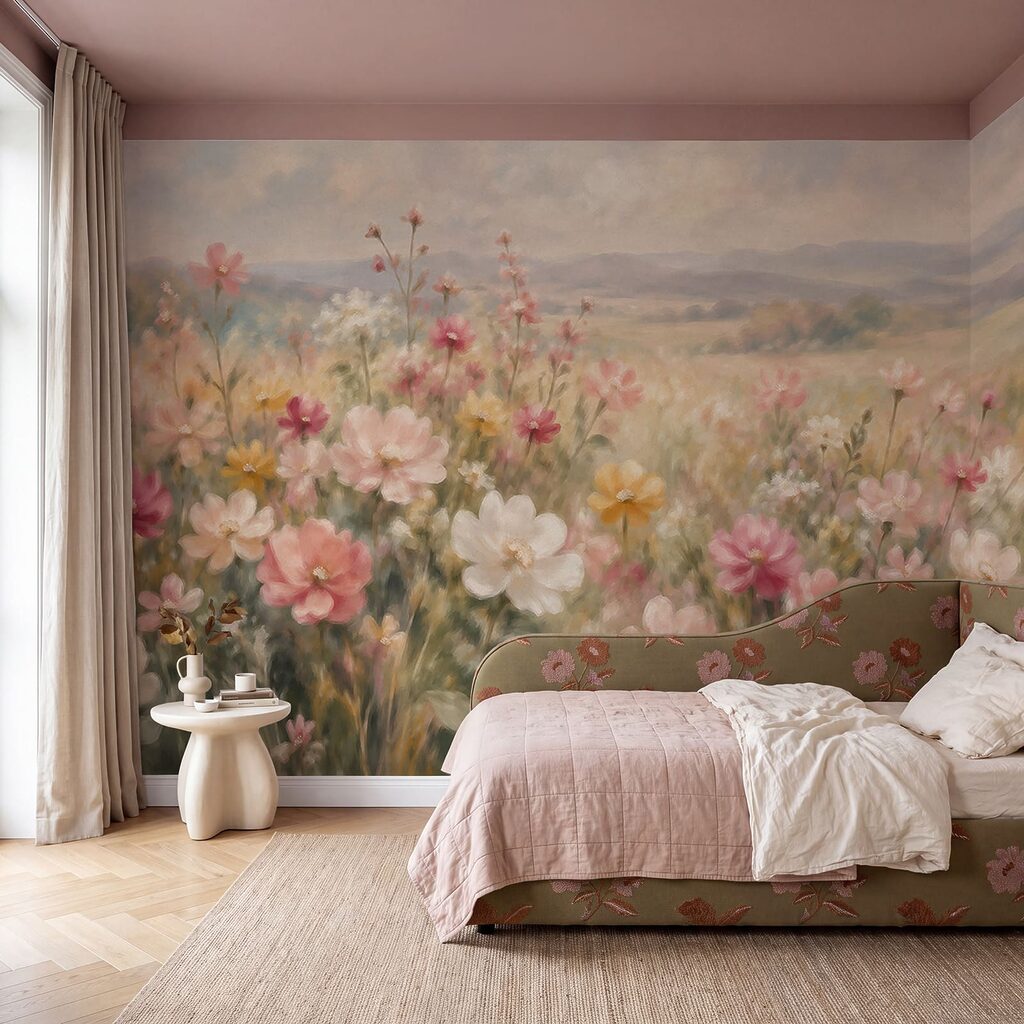 Veldbloemen in geschilderd avondlicht — interieur 3