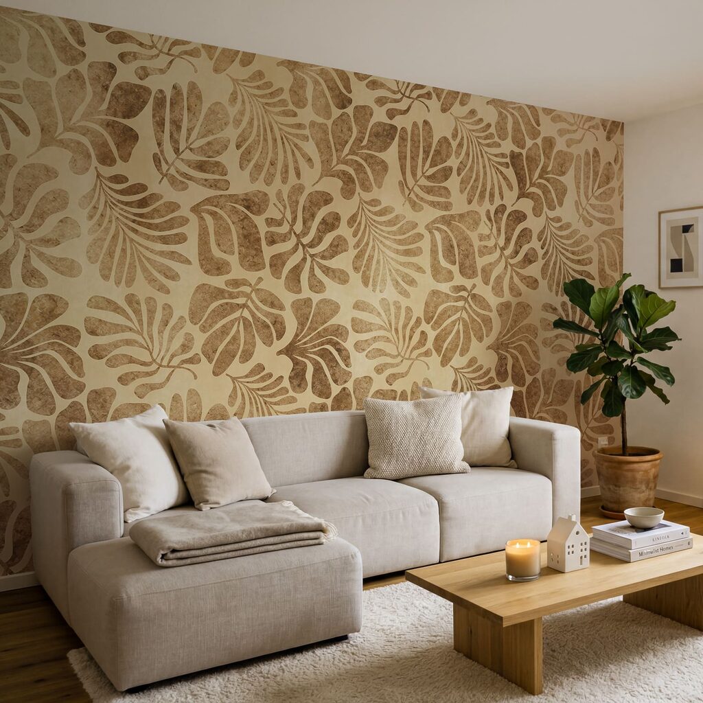 Tropische bladeren als afdrukken — interieur 2