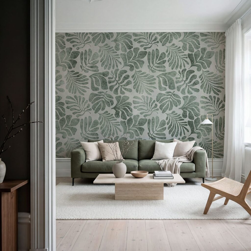 Tropische bladeren als afdrukken — interieur 3