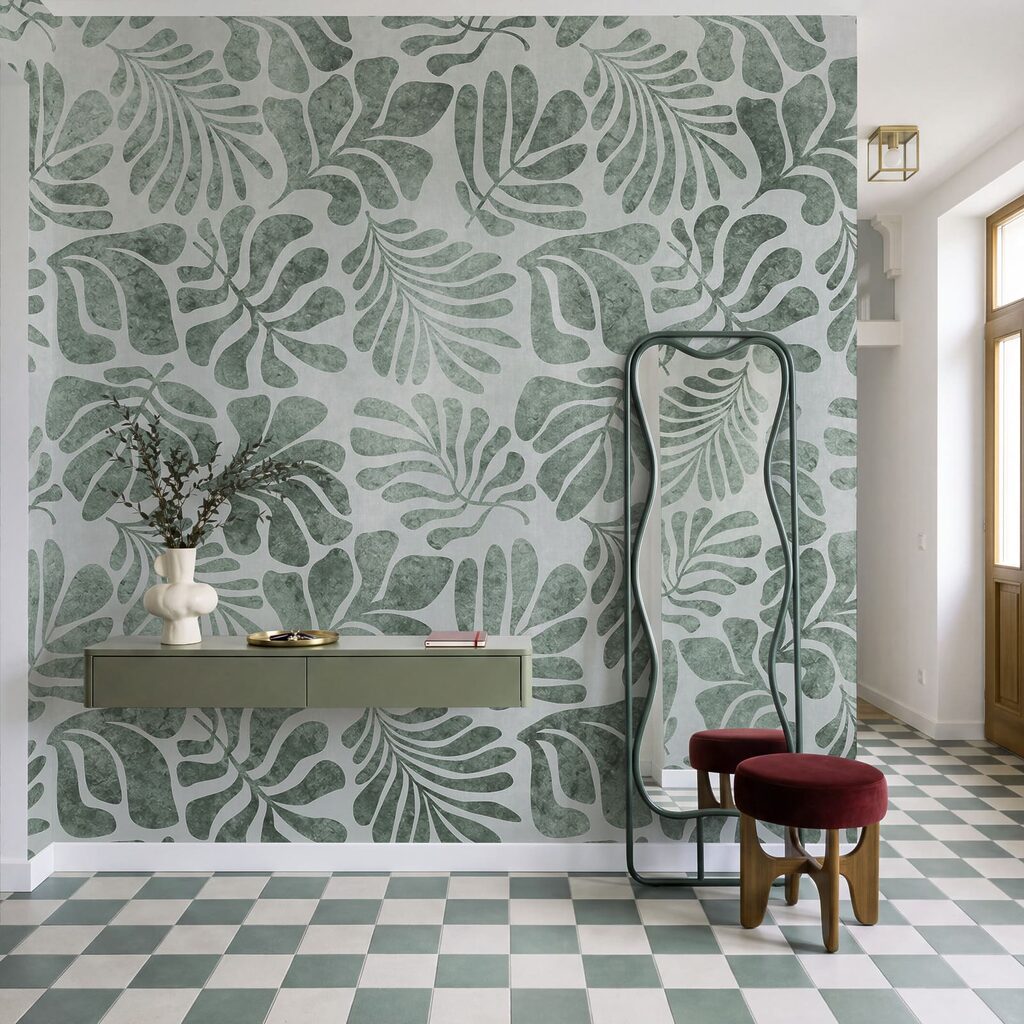 Tropische bladeren als afdrukken — interieur 1