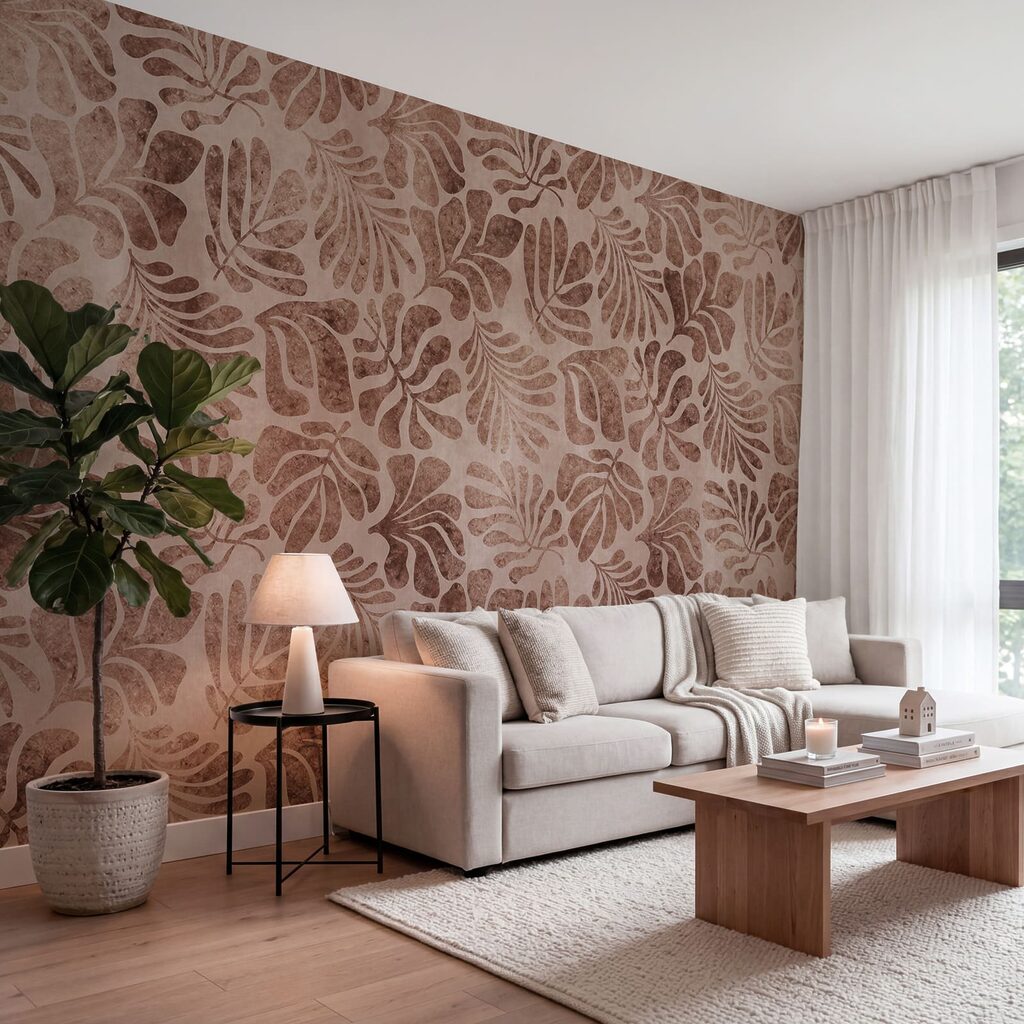 Tropische bladeren als afdrukken — interieur 1