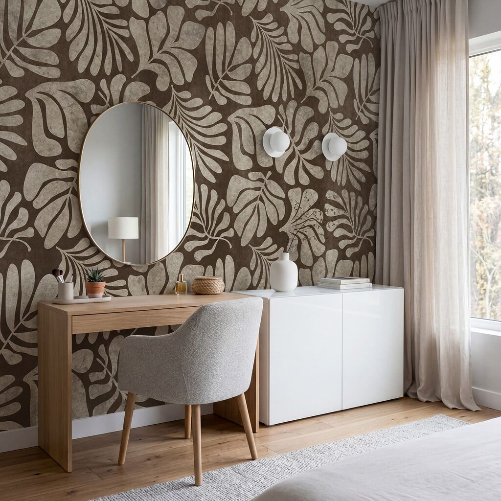 Tropische bladeren als afdrukken — interieur 2