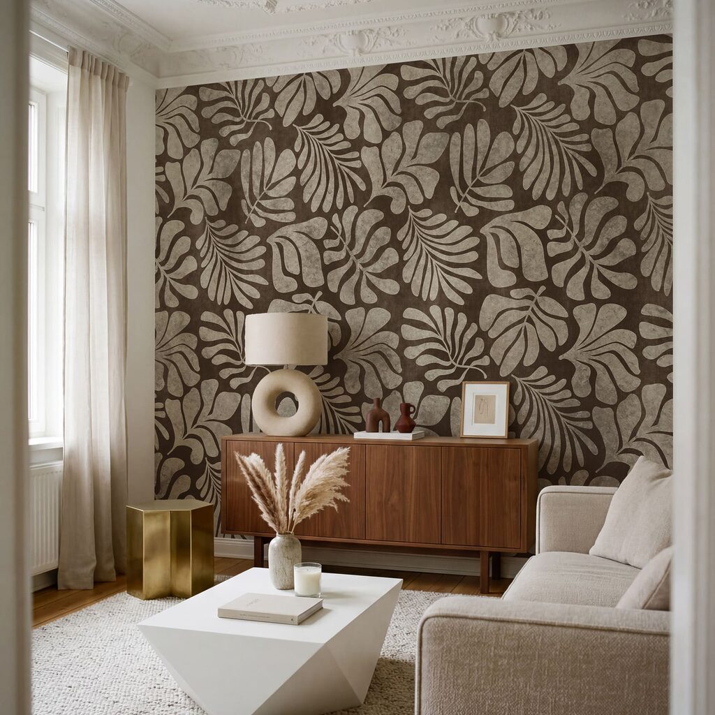 Tropische bladeren als afdrukken — interieur 1