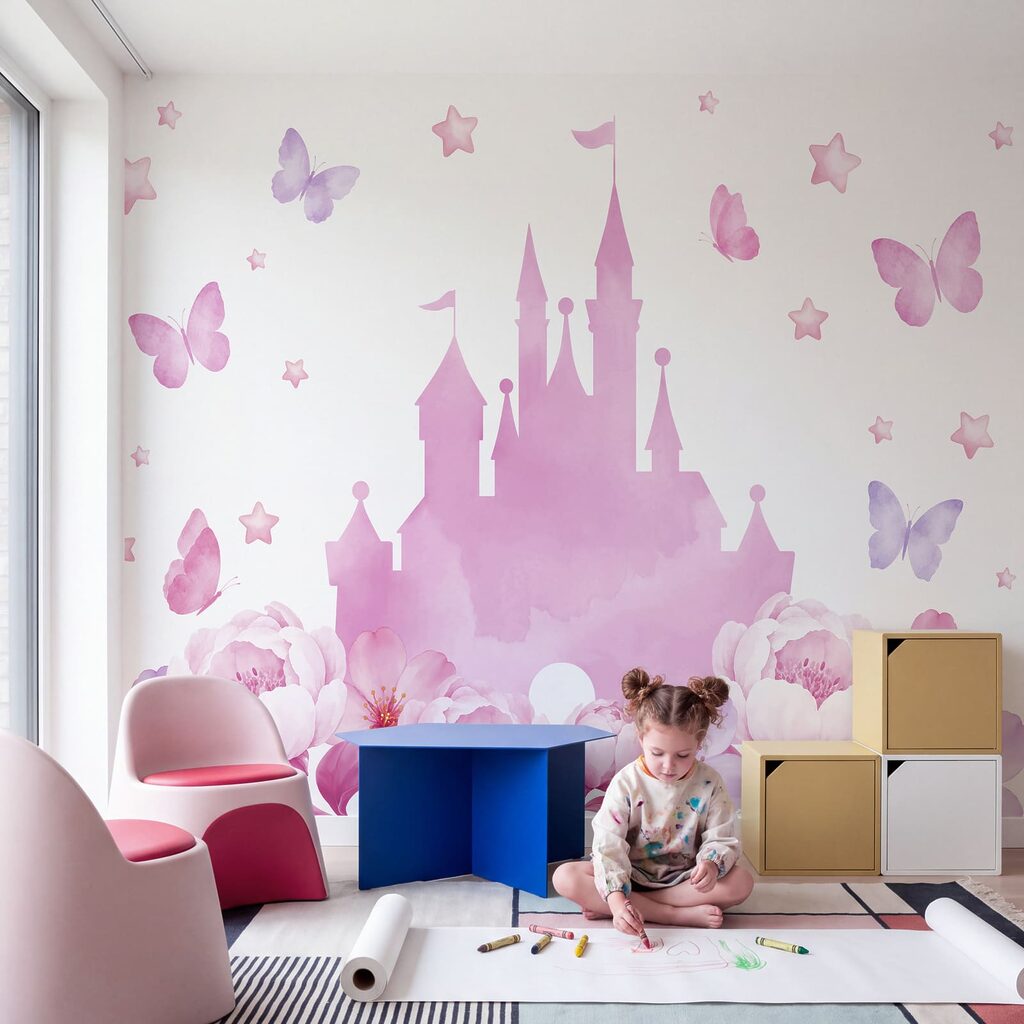 Kasteeltorens boven volle bloemen — interieur 3