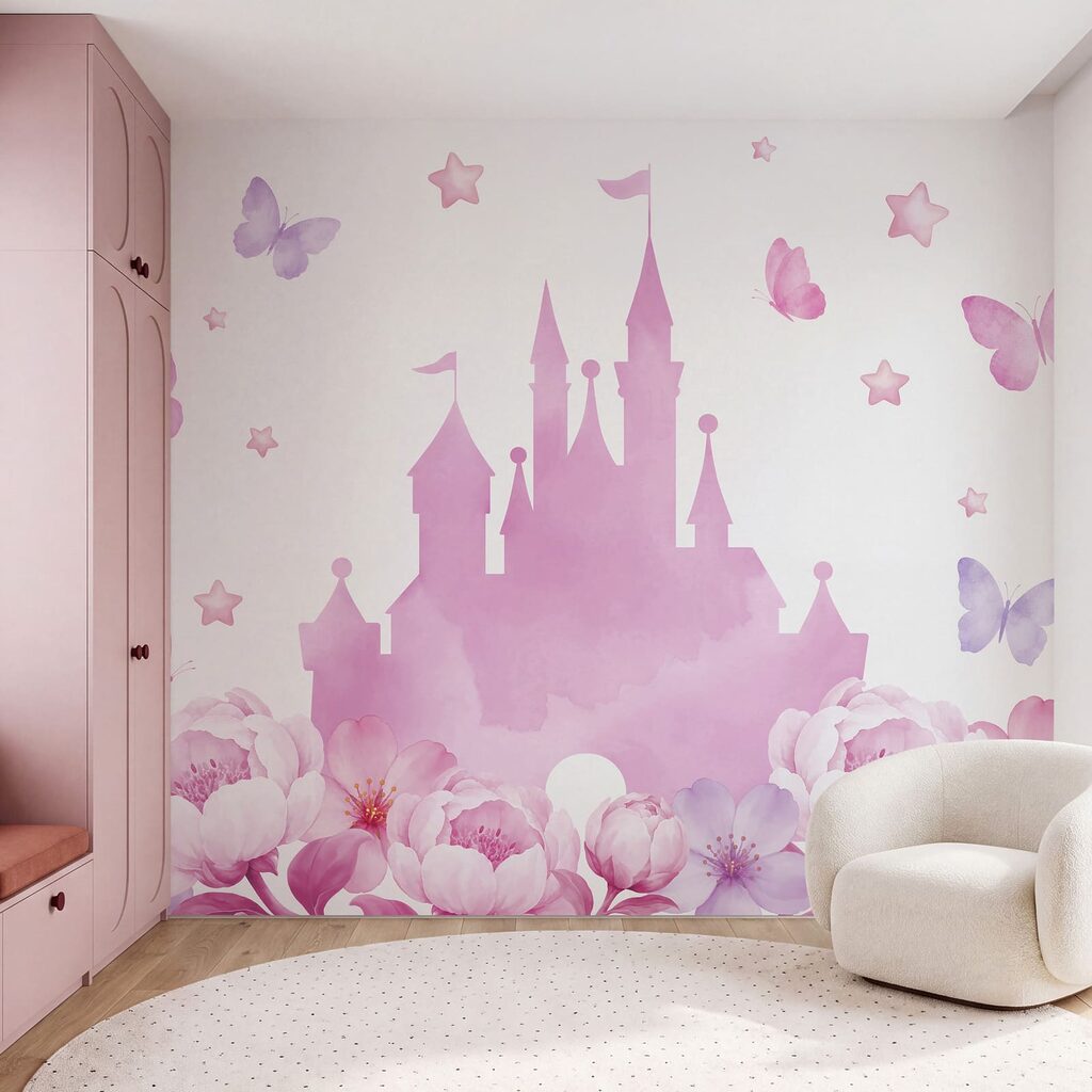 Kasteeltorens boven volle bloemen — interieur 2