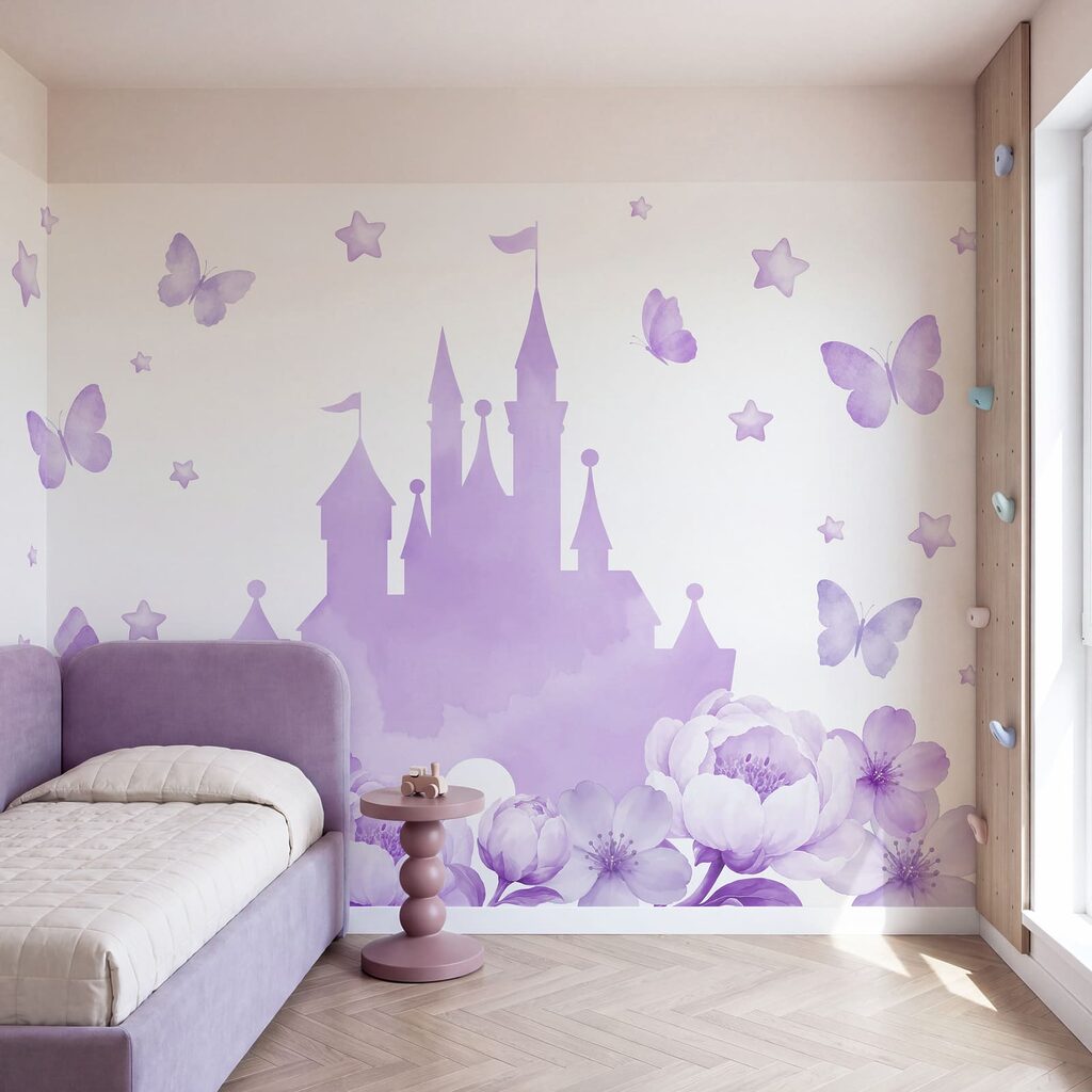 Kasteeltorens boven volle bloemen — interieur 1
