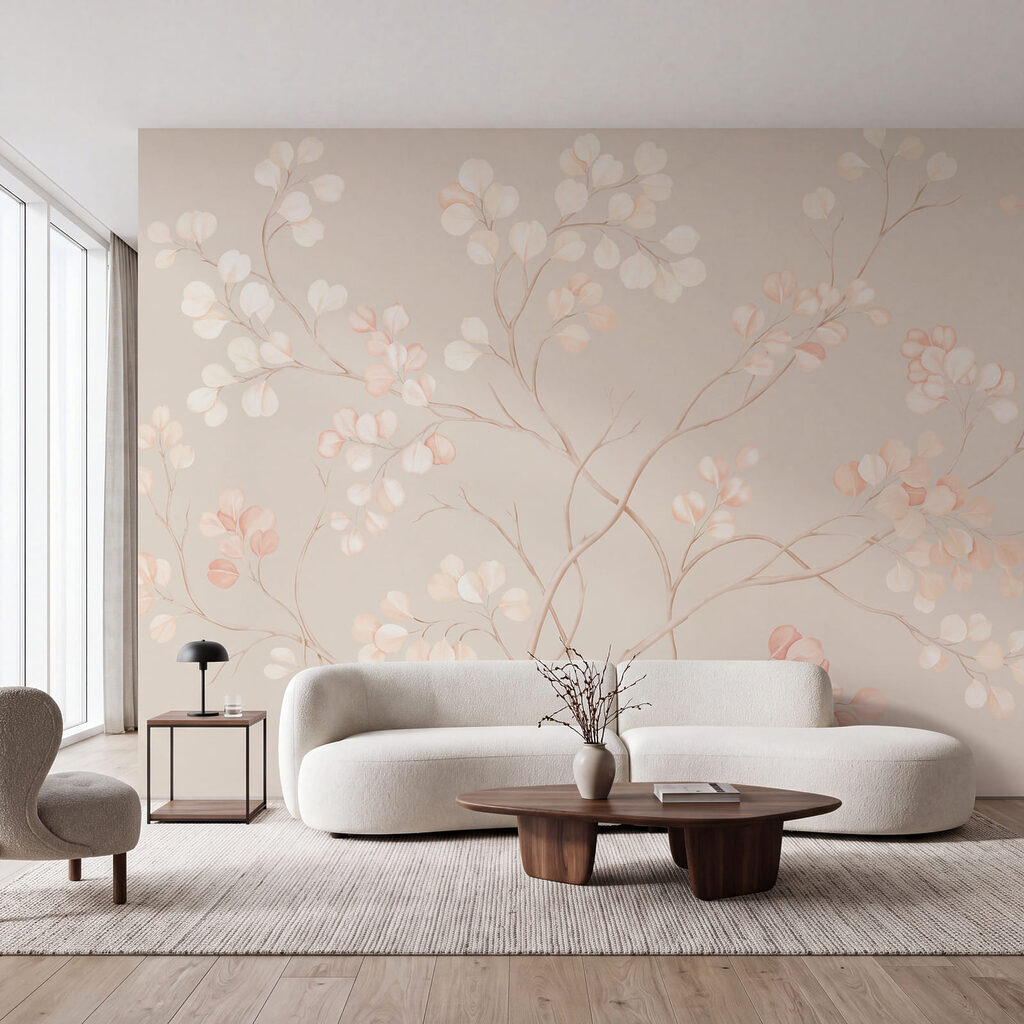 Verfijnde bloemen in zachte pasteltinten — interieur 1