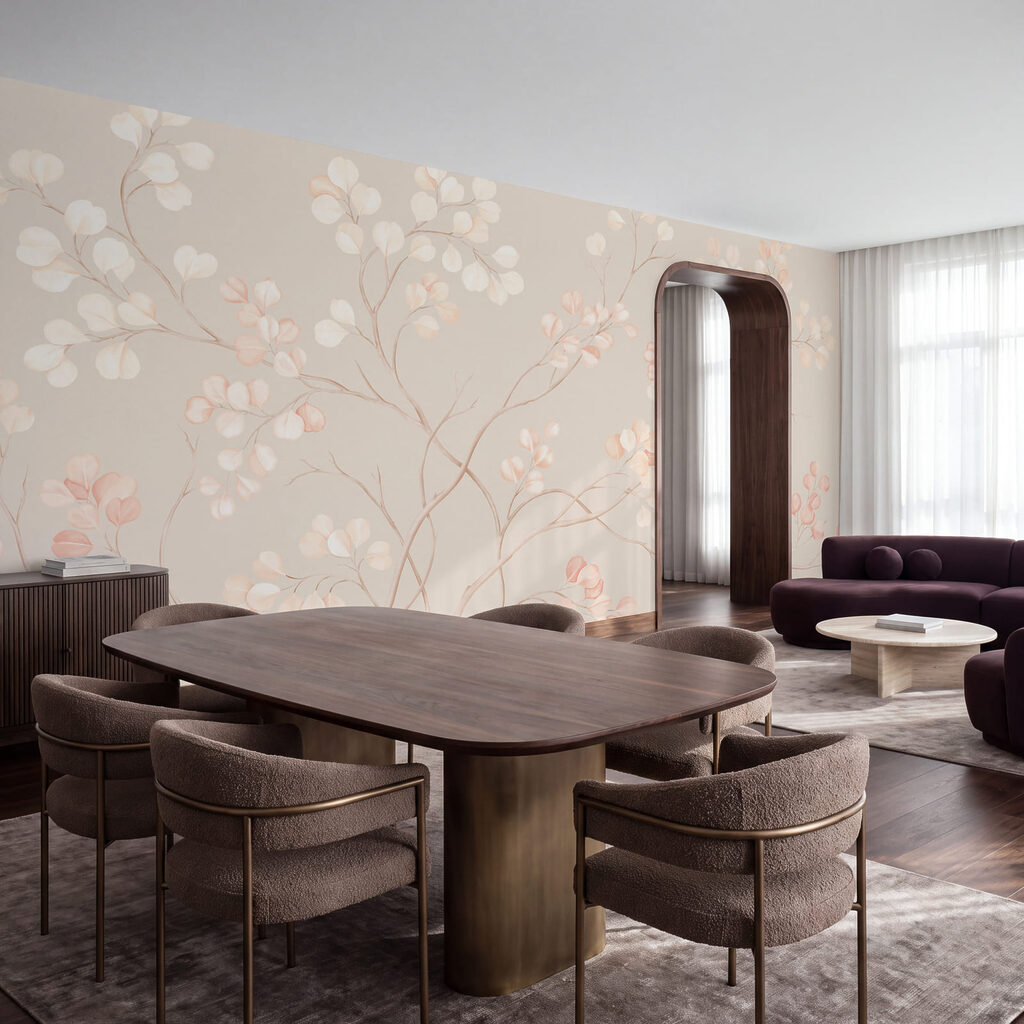 Verfijnde bloemen in zachte pasteltinten — interieur 3