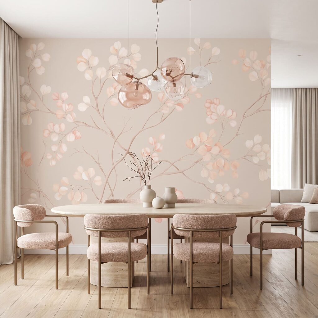 Verfijnde bloemen in zachte pasteltinten — interieur 5