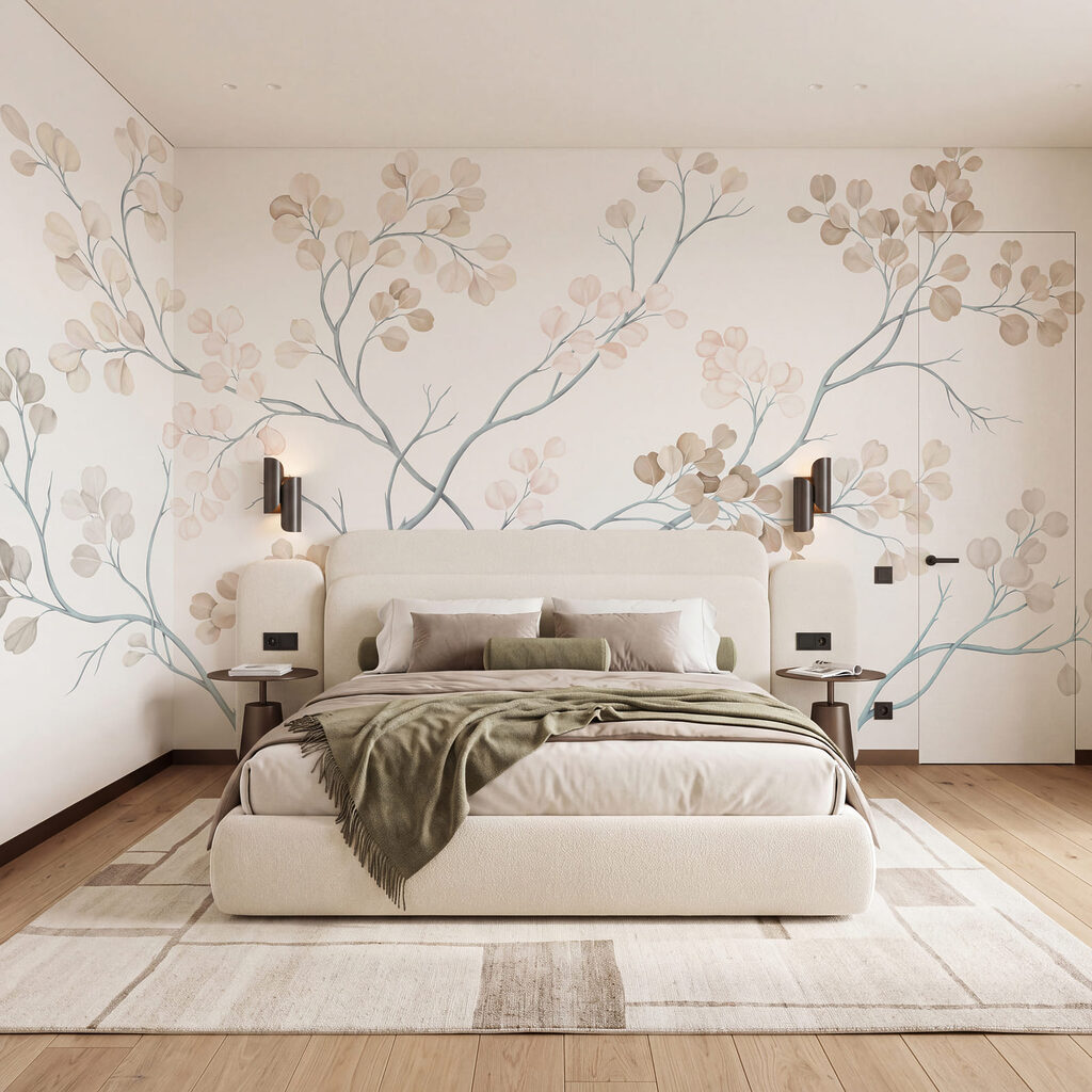 Boom met witte en bruine bladeren — interieur 2
