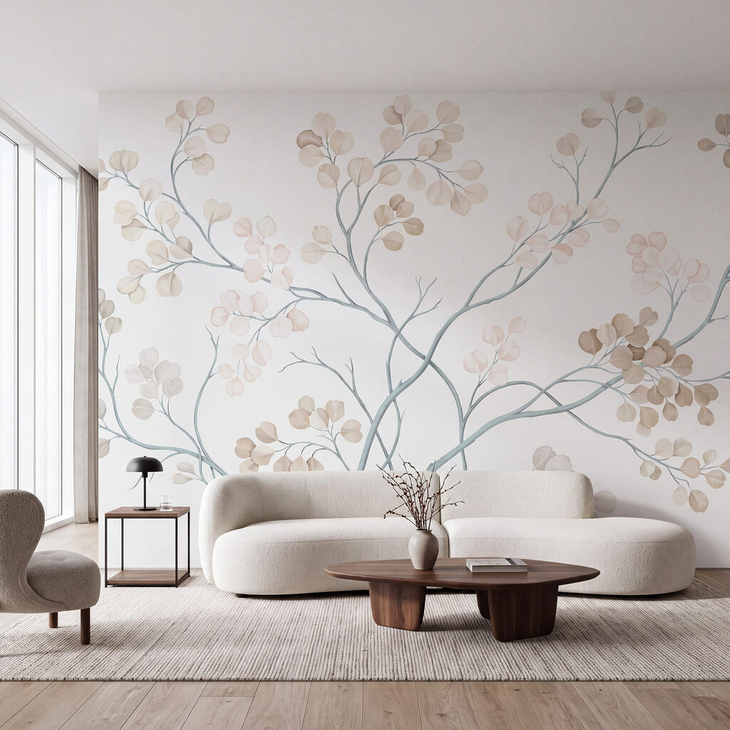 Boom met witte en bruine bladeren — interieur 3