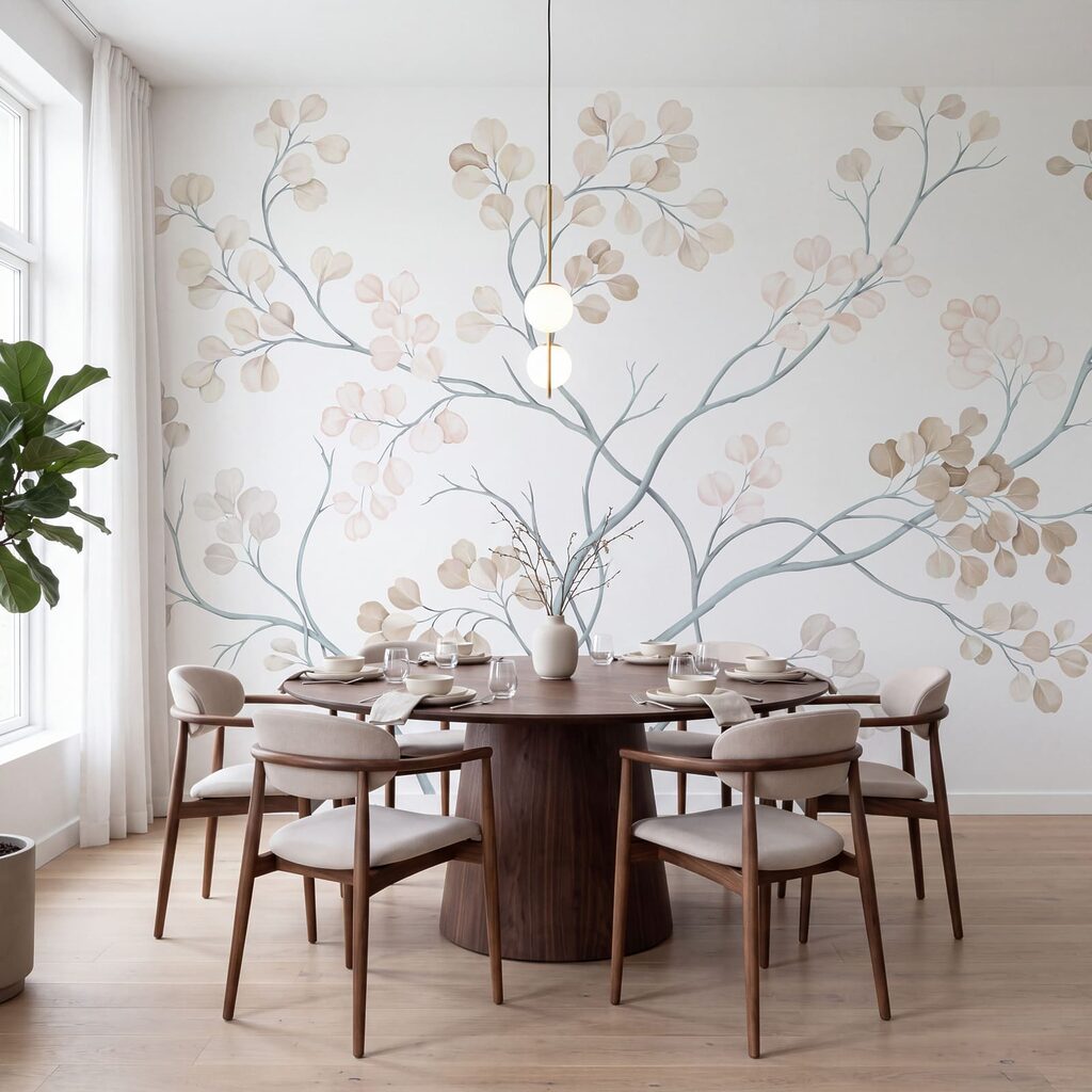 Boom met witte en bruine bladeren — interieur 1