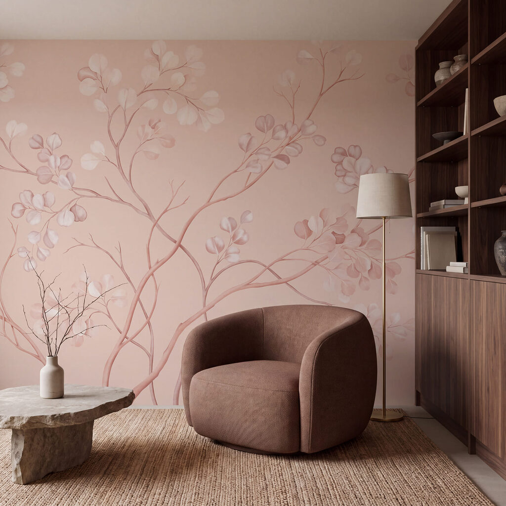 Fijn bloemenpatroon op een zachte achtergrond — interieur 1