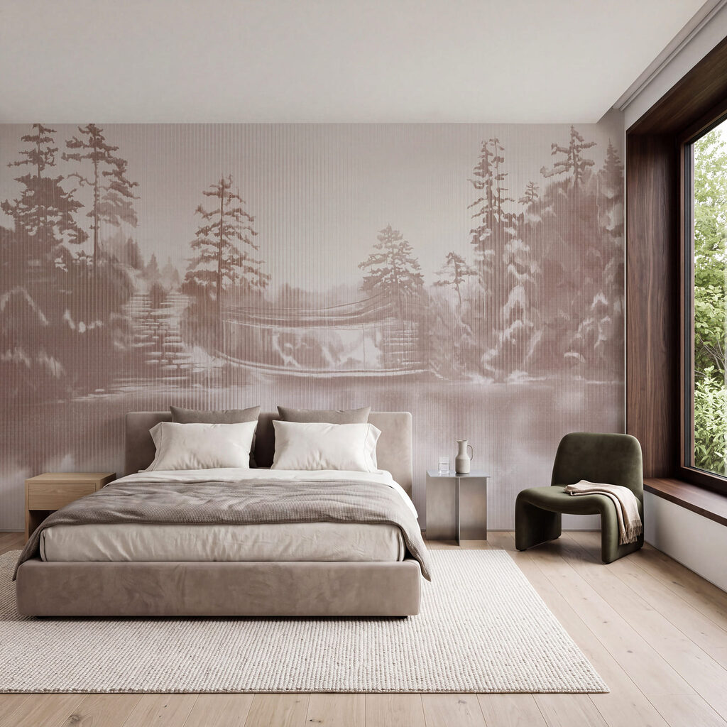 Water met bomen en een brug — interieur 2