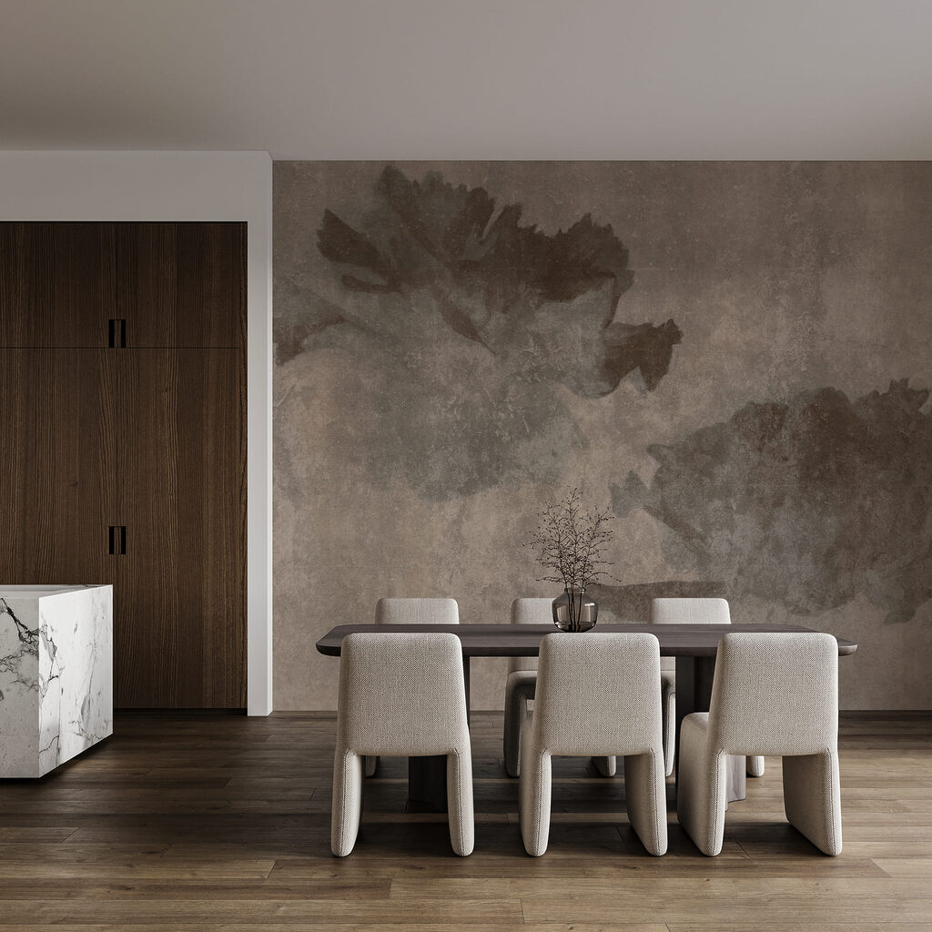 Bloemschimmen op oude verf — interieur 4