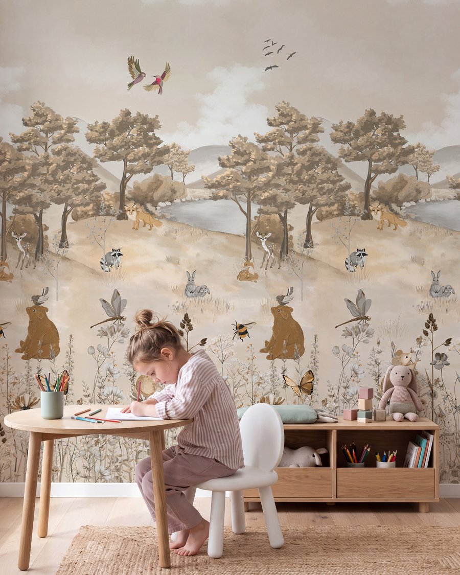 Bosvriendjes in zachte zandtinten — interieur 2