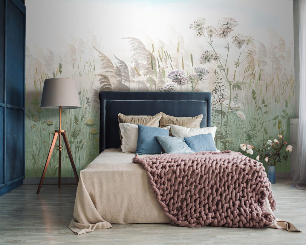 Bloemenweide onder lichte hemel — interieur 3
