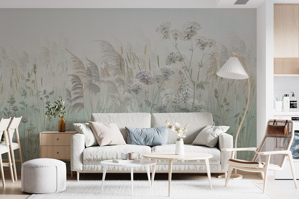 Bloemenweide onder lichte hemel — interieur 7