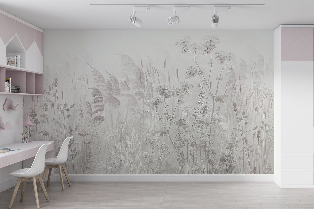 Bloemenweide onder lichte hemel — interieur 3