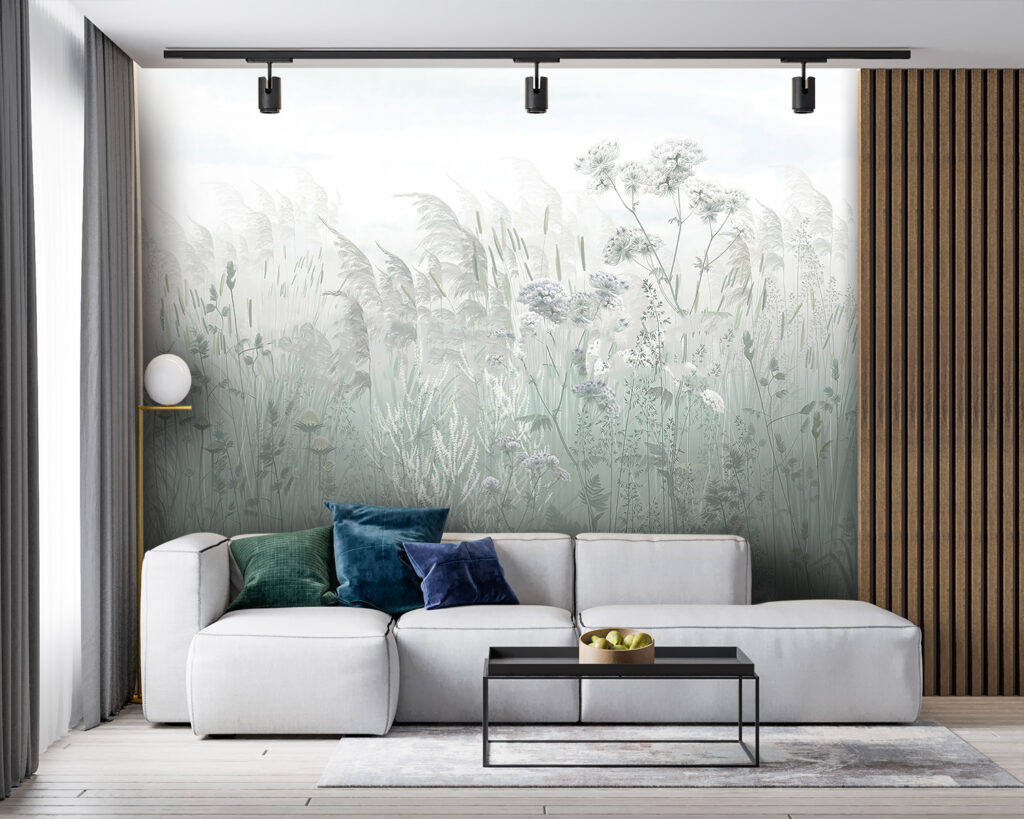 Bloemenweide onder lichte hemel — interieur 4