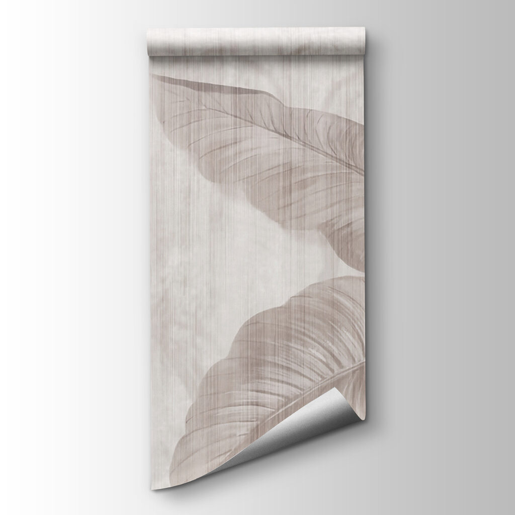 Elegant botanisch bladmotief in neutrale tinten — productweergave
