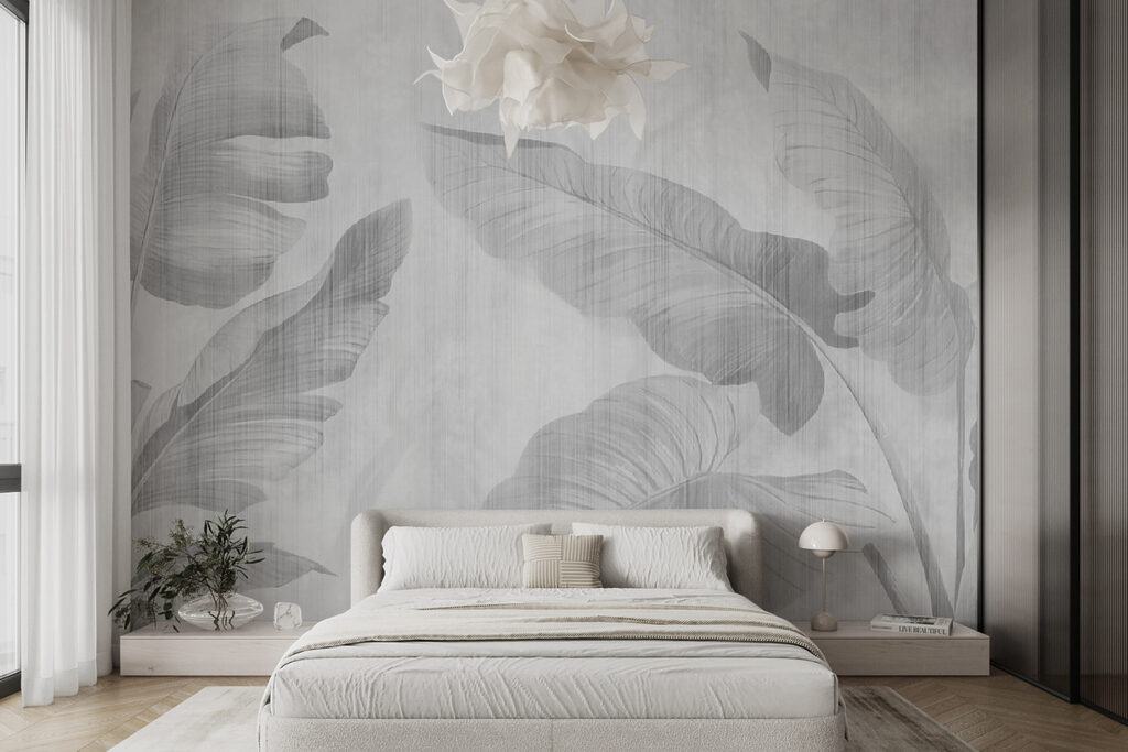 Elegante bladeren op een subtiele achtergrond — interieur 3