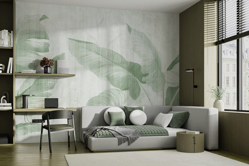 Weelderige bladeren in zachtgroene tinten — interieur 2