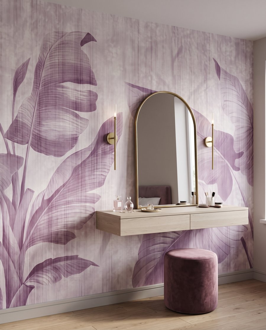 Bladschaduwen op verweerd wit — interieur 1