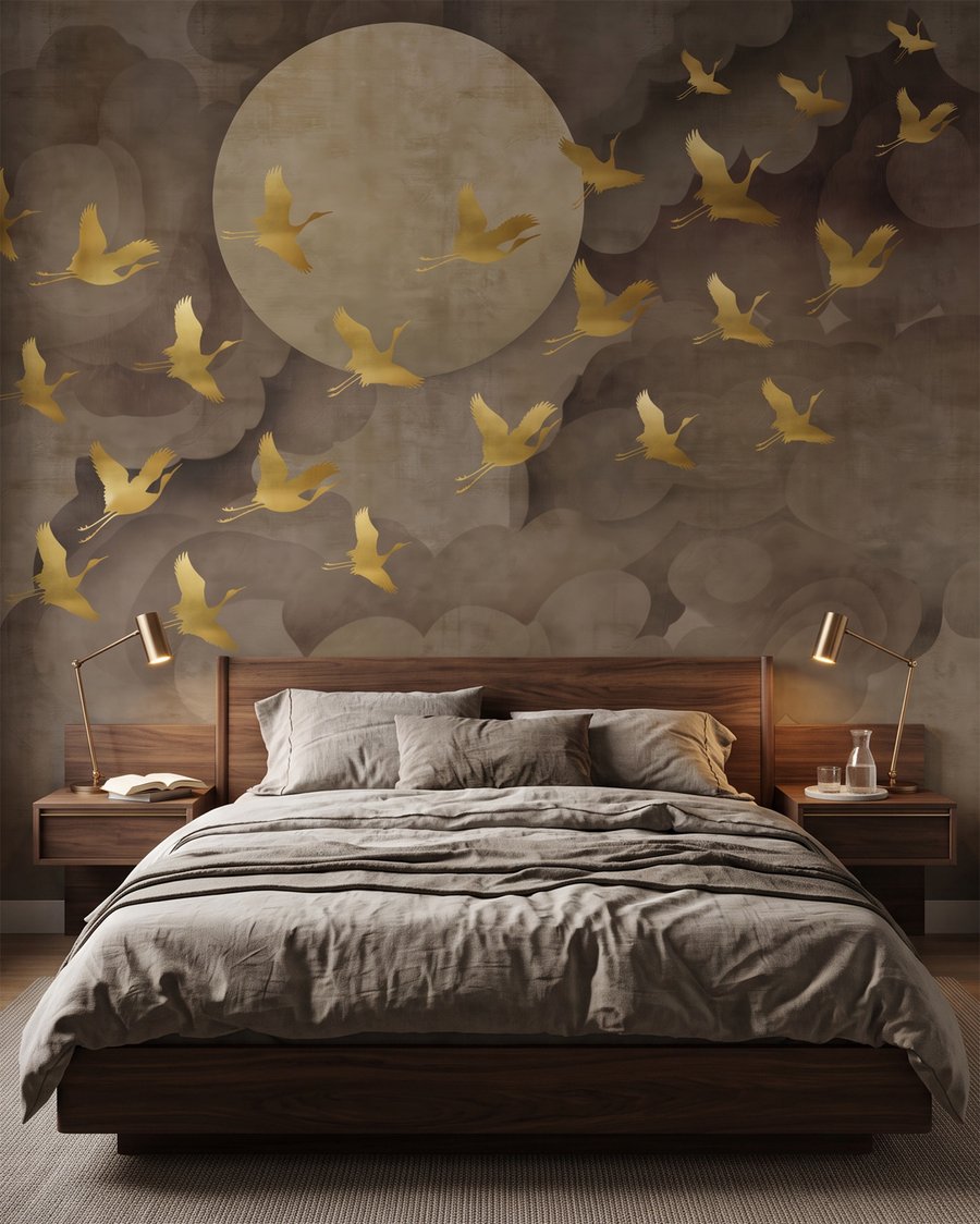 Gouden vogels rond maanlicht — interieur 2